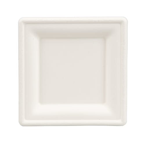 Naturezway PFAS Free Compostable Square Plates, White, 8in